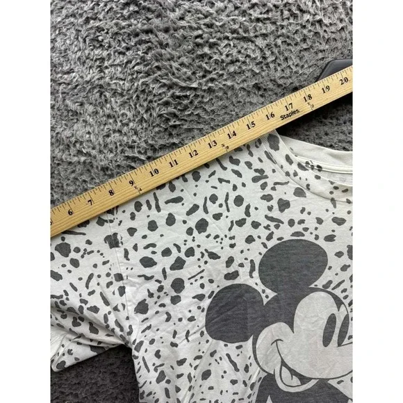 Vintage 90s Disney‎ All-Over Print Mickey Mouse T-Shirt White Mens Size M/L - Picture 12 of 13